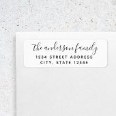 Moderne Calligray Familienaam Return Address Label
