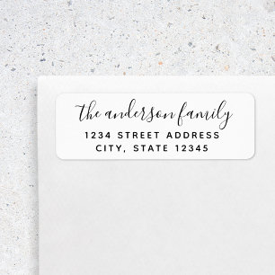 Moderne Calligray Familienaam Return Address Label