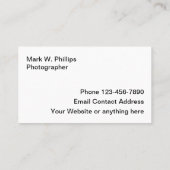 Moderne camera-lens voor fotografie visitekaartje (Achterkant)