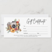 Moderne camera Logo Fotografie Cadeaubon (Voorkant)
