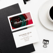 Moderne camera neon wit script fotografie visitekaartje