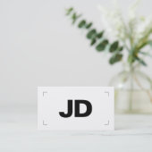 Moderne camerafotograaf met minimale Initialen Visitekaartje (Staand voorkant)