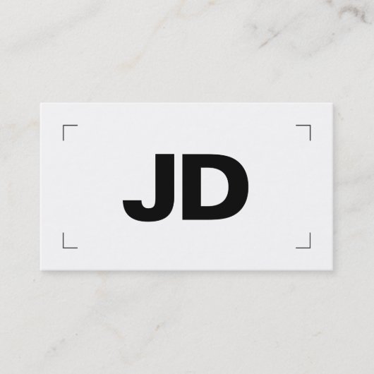 Moderne camerafotograaf met minimale Initialen Visitekaartje (Voorkant)