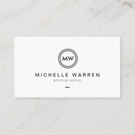 Moderne cameralens Initialen Logo B/W Fotograaf Visitekaartje