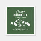Moderne Camping Bachelorette Feest Servet (Voorkant)