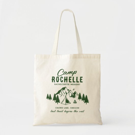 Moderne Camping Bachelorette Feest Tote Bag (Voorkant)