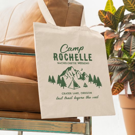 Moderne Camping Bachelorette Party Tote Bag