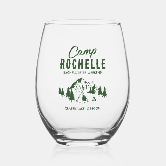 Moderne Camping Bachelorette Wijnglas Zonder Voet (Voorkant)