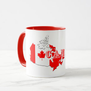Moderne Canadese Kunst Letterkaart Vlag Souveni Mok