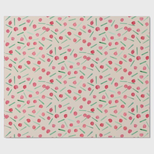 Moderne Candy Cane Rood En Groen Boho Chic Cadeaupapier (Vlak)
