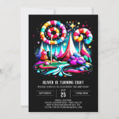 Moderne Candyland bewerkbare verjaardag Kaart (Voorkant)