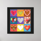 Moderne canvas multi gekleurde harten (Voorkant)
