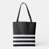 Moderne Canvas tas met zwarte en witte streping (Achterkant)
