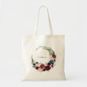 Moderne Canvas tas van de Burgundy Navy Blush Flor (Voorkant)