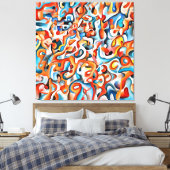 Moderne canvasprint - Abstracte kleuren Canvas Afdruk (Insitu (Slaapkamer))