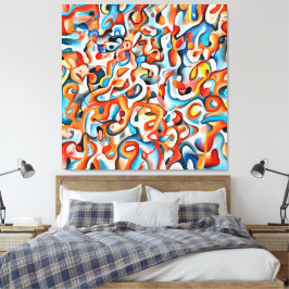 Moderne canvasprint - Abstracte kleuren Canvas Afdruk
