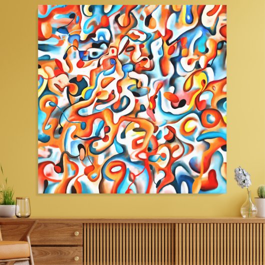 Moderne canvasprint - Abstracte kleuren Canvas Afdruk (Insitu (Woonkamer))
