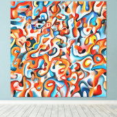 Moderne canvasprint - Abstracte kleuren Canvas Afdruk (Insitu (Houten vloer))