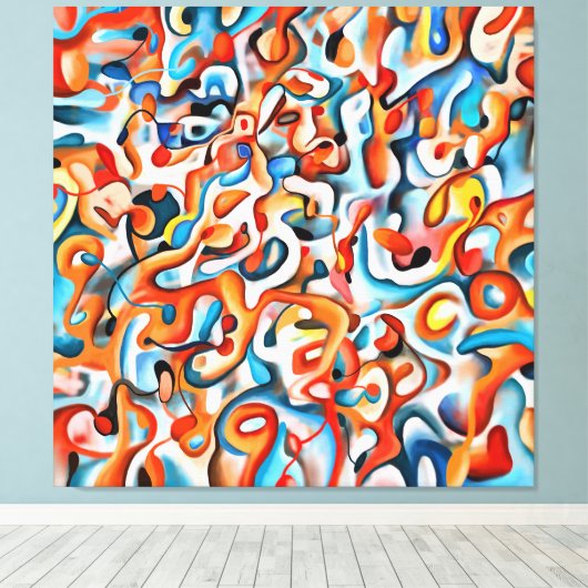Moderne canvasprint - Abstracte kleuren Canvas Afdruk (Insitu (Houten vloer))