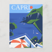Moderne Capri Reisposter Briefkaart (Voorkant)