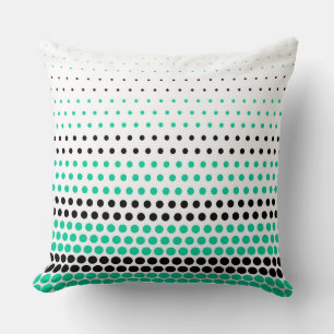Moderne Caraïben Green en Black Polka Dot Kussen