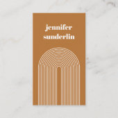 Moderne caramel Oranje geometrische boog Visitekaartje (Voorkant)