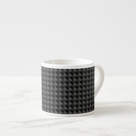 Moderne Carbon Fibre Style Print Background Espresso Kop (Voorkant rechts)