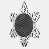 Moderne Carbon Fibre Style Print Background Tin Sneeuwvlok Ornament (Rechts)