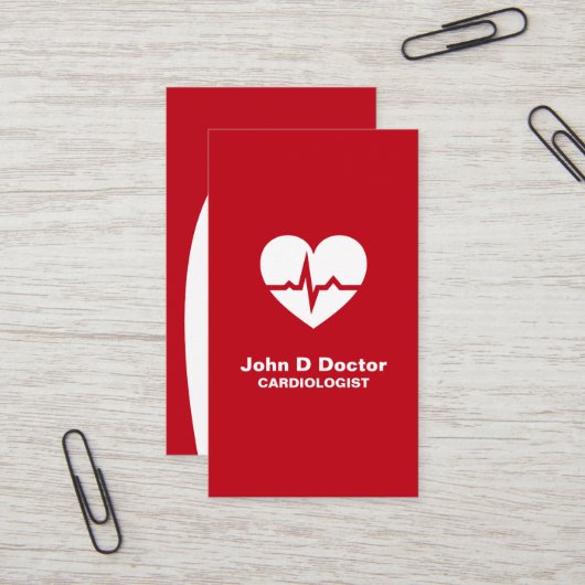 Moderne cardioloog cardioloog hart visitekaartje (Voorkant / Achterkant in situ)
