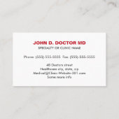Moderne cardioloog cardioloog hart visitekaartje (Achterkant)