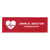 Moderne cardioloog rood naambadge (Voorkant)