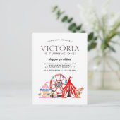 Moderne carnival Circus Festival Party Kind Birthd Briefkaart (Staand voorkant)