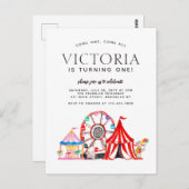 Moderne carnival Circus Festival Party Kind Birthd Briefkaart (Voorkant / Achterkant)