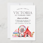 Moderne carnival Circus Festival Party Kind Birthd Kaart (Voorkant)