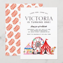 Moderne carnival Circus Festival Party Kind Birthd