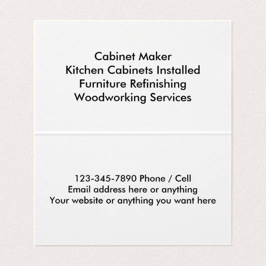 Moderne Carpenter Contractor Visitekaartje (Binnenkant ongevouwen)