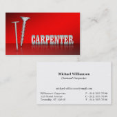 Moderne Carpenter Red 2-zijdige Visitekaartjes (Voorkant / Achterkant)