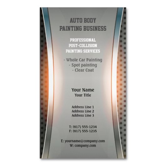 Moderne carrosserie | Beroepsbeoefenaars Magnetisch Visitekaartje (Voorkant Verticaal)