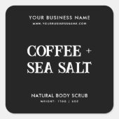 Moderne carrosserie schrobt elegant zwart product  vierkante sticker (Voorkant)