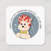 Moderne Cartoon Pet Grooming Vierkante Visitekaartje (Voorkant)