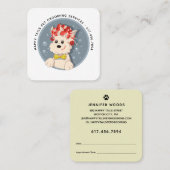 Moderne Cartoon Pet Grooming Vierkante Visitekaartje (Voorkant / Achterkant)