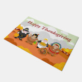 Moderne cartoon van de eerste Thanksgiving 1621, Deurmat (Schuin)