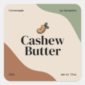Moderne Cashewboter Label Sticker (Voorkant)