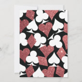 Moderne Casino Trouwkaart met Roze Glitters Kaart (Achterkant)