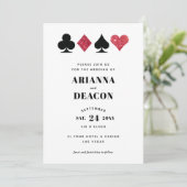 Moderne Casino Uitnodiging voor een bruiloft met R (Staand voorkant)