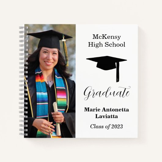 Moderne Casual autograaf Afstuderen Notitieboek Ga (Voorkant)