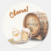Moderne Casual bierluier Keg Ronde Sticker (Voorkant)