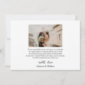 Moderne Casual bruiloft Bedankt Script Vier Foto (Achterkant)