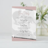 Moderne Casual bruiloft Dusty Roos Details RSVP Kaartje (Staand voorkant)