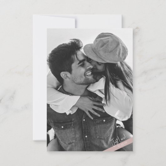 Moderne Casual bruiloft Dusty Roos Details RSVP Kaartje (Achterkant)